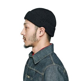 Trawler Winter Beanie Hat Thermal Fisherman Baseball Cap Knitted Warm Head Warmer Skullcap Turn Over Cuff Watch Hat Unisex Black