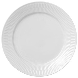 Royal Copenhagen 1072676 White Fluted Plate, 9.8 inches (25 cm)
