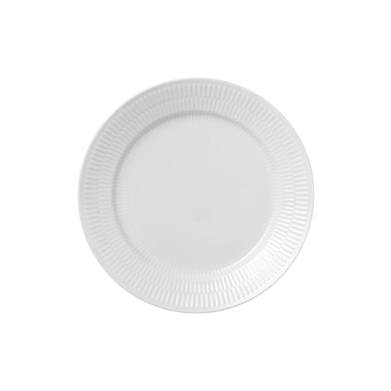 Royal Copenhagen 1072676 White Fluted Plate, 9.8 inches (25 cm)