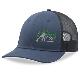 SHOHELL Trucker Hat for Men, Adjustable Snapback Baseball Cap with Mesh Back for Fishing, Hunting, Golf & Outdoors (US, Alpha, One Size, Navy)
