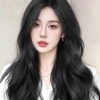 Full wig long hair black wavy long wig (WFLOW2J) / 통가발 긴머리 블랙 웨이브 롱가발 (WFLOW2J)
