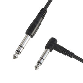 [Music Series] Line Cable, Stereo Standard Cable, Stereo Standard Plug, 0.25 inch (6.3 mm), Straight Plug to L-Type Plug, 9.8 ft (3 m) / C-072