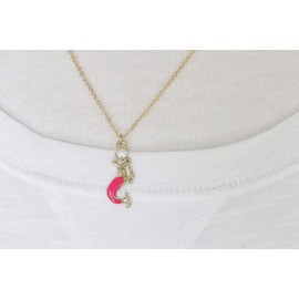 Mermaid necklace Starfish earrings Shell ring set gold pink turquoise sea siren R-2252