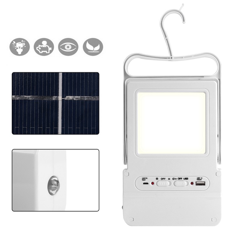 Solar Power Rechargeable Multifunctional LED Light Tent Lantern Lamp