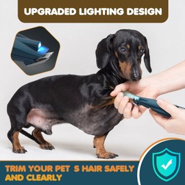 Hundehaarschneidemaschine, Profi Tierhaarschneidemaschine mit Led-Licht für Hunde Katzen Pfoten, Augen, Ohren, Gesicht, KöRper, Wiederaufladbar Elektrische Hundeschermaschine Tierhaarschneider