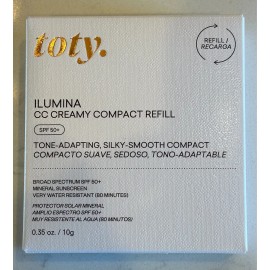 Toty Ilumina CC Creamy Compact Refill Sunscreen SPF 50 Shade 1W 0.35 oz Exp 3/26