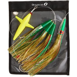 OCEAN CAT Trolling Fishing Lures Bird Chain Fishing Teaser for Saltwater with Rigged Hook for Mahi, Tuna, Wahoo, Marlin and More