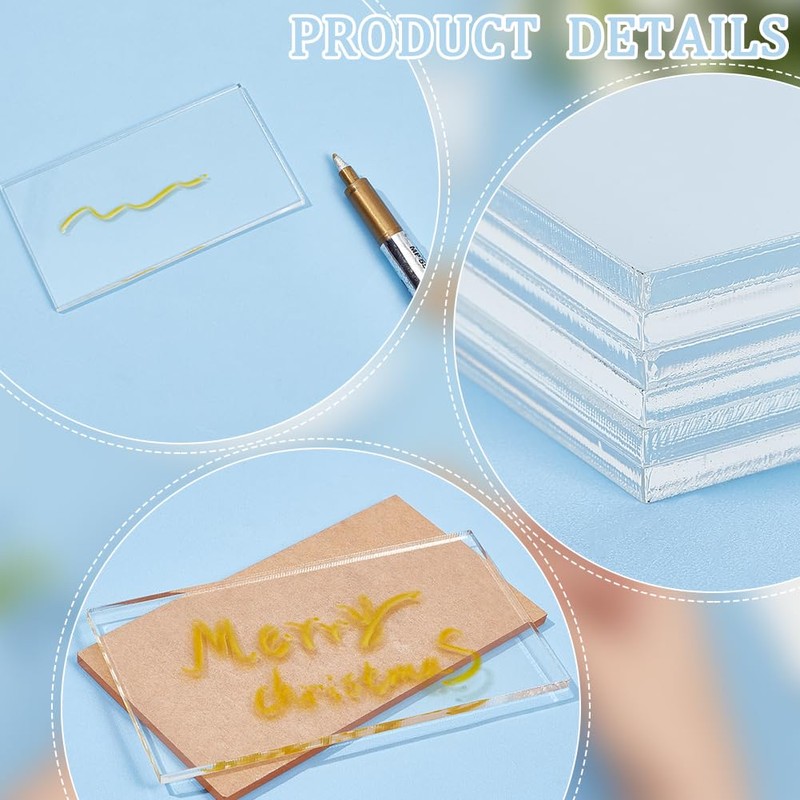 BENECREAT 20pcs Clear Acrylic Sheet 3 mm Thickness 90 x