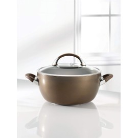 Circulon Symmetry Hard Anodized Nonstick Dish/Casserole Pan with Lid, 5.5 Quart, Chocolate