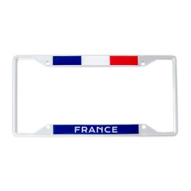 Country of France Flag License Plate Frame for Front or Back of Car Vehicle Truck French