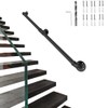 Handrail Wall,Stair Railing Indoor, 5FT Pipe Railing, Metal Staircase Handrail,Black