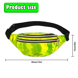 ComPDCVD Bum Bag Fashion Waterproof Belt Bag Women Men Waist Bag with Reflective Adjustable for Women and Men Party Festival Sports Outdoor Travel, Green, leisure
