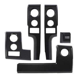LQI Center Console Dashboard Panel Cover Trim Bezel, Compatible with Ford F150 2009-2014, Black Carbon Fiber