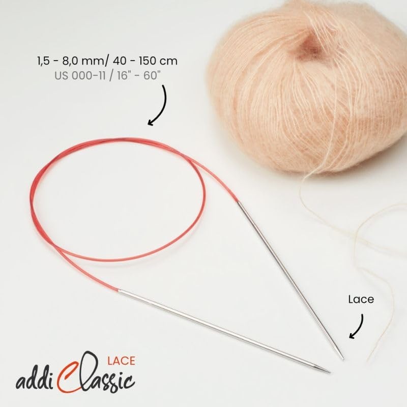 Addi Turbo Lace Circular Knitting Needles, White Bronze, 40 cm,