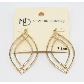 New Direction Almond Shape Gold Drop Earrings #E1329
