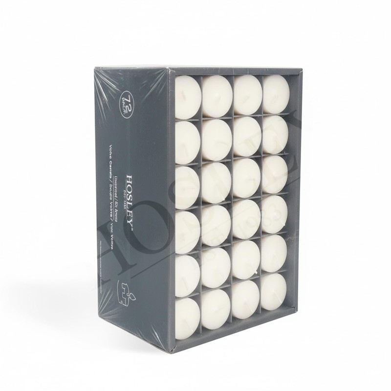 Hosley Unscented White Votive Candles, 72-Pack – Clean-Burning, Long-Lasting 10-12