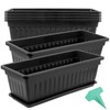 JOIKIT 17 Inches Black Plastic Planter Box, 6 Packs, Good