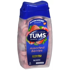 TUMS EXTRA TABLET BERRY 96CT   calcium carbonate ORAL TAB CHEW 300MG(750) 3-0766