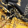 YOUR SMILE Silk Feeling Scarf Women's Fashion Pattern Black/Gold Chain