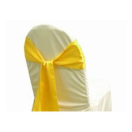 MDS 100 Satin Chair Sashes Bow Wedding and Events Supplies Party Decoration - Yellow