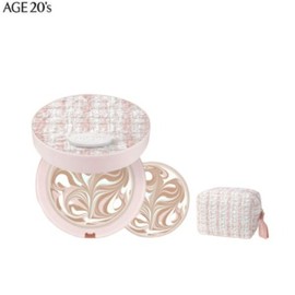 AGE20'S Essence Pact 14g*2ea & Pouch Set 3items [Flora Blooming Tweed Edition], Color:21 Light Beige
