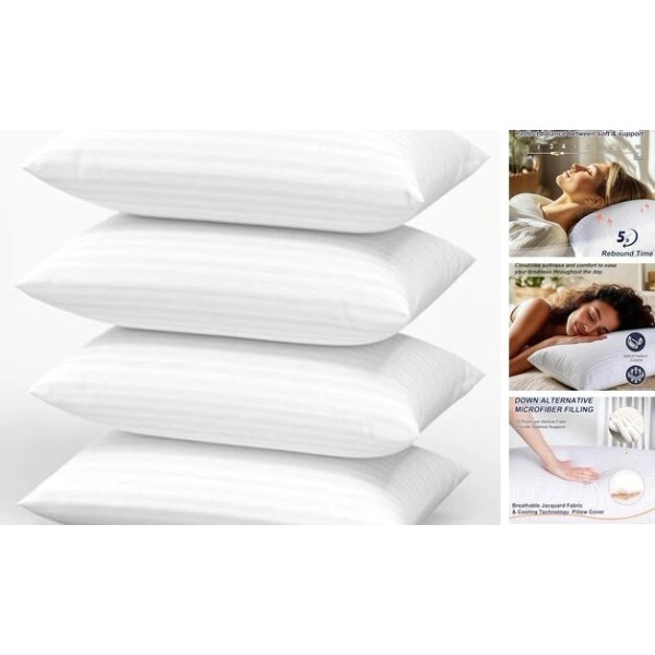 Pillows Standard Size Set of 4 Hotel Collection Bed Pillow