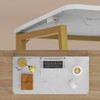 WOHOMO White Faux Marble Folding Desk, 31.5" Small Desk for
