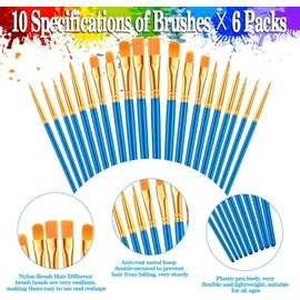 Paint Brushes Palettes Set, Fyvadio 20pcs Nylon Hair Brushes and 7 Paint Palette, Artist Brushes for Acrylic Oil Watercolor Canvas Face Rock Painting Party Painting