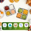 Stainless Steel Snack Containers, 4 Compartment Bento Snack Box with