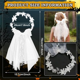 KERANEET Children's Bridal Veil, Children's Bridal Veil, Headband, Children's Flower Wreath, Hair Band, Children's Hair Accessories, Flowers for Princesses, Flower Girls, Bridesmaid