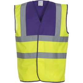 Yoko Men's Yk001/Hvw100 Hi Vis 2 Band and Braces Waistcoat - Purple, X-Large