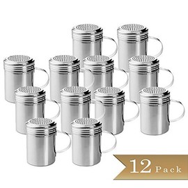 Set of 12 - TrueCraftware Stainless Steel Dredge Shakers with Handle - 10 Ounce