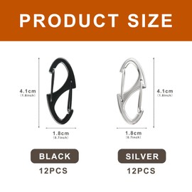 24 Pcs Zipper Clips Anti Theft, Dual Opening Theft Deterrent Clasps for Luggage, Backpack, Suitcase, Gym Bag, Travel Security & Hiking Gear, Prevent Theft & Hang Water Bottles