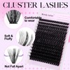 Eyelash Extensions, D Curl, Natural Eyelash Clusters, Lashes, 100D-10-18 mm,