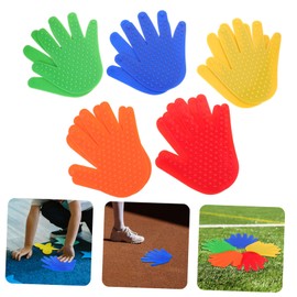 GOOHOCHY 5 Pairs Hand Floor Markings Flooring Emblems Carpet Area Rugs Tennis Outdoor Spot Markers Football Training Signs Pentagram Spot Markers Marker Pad Rectangle Landmark Pvc