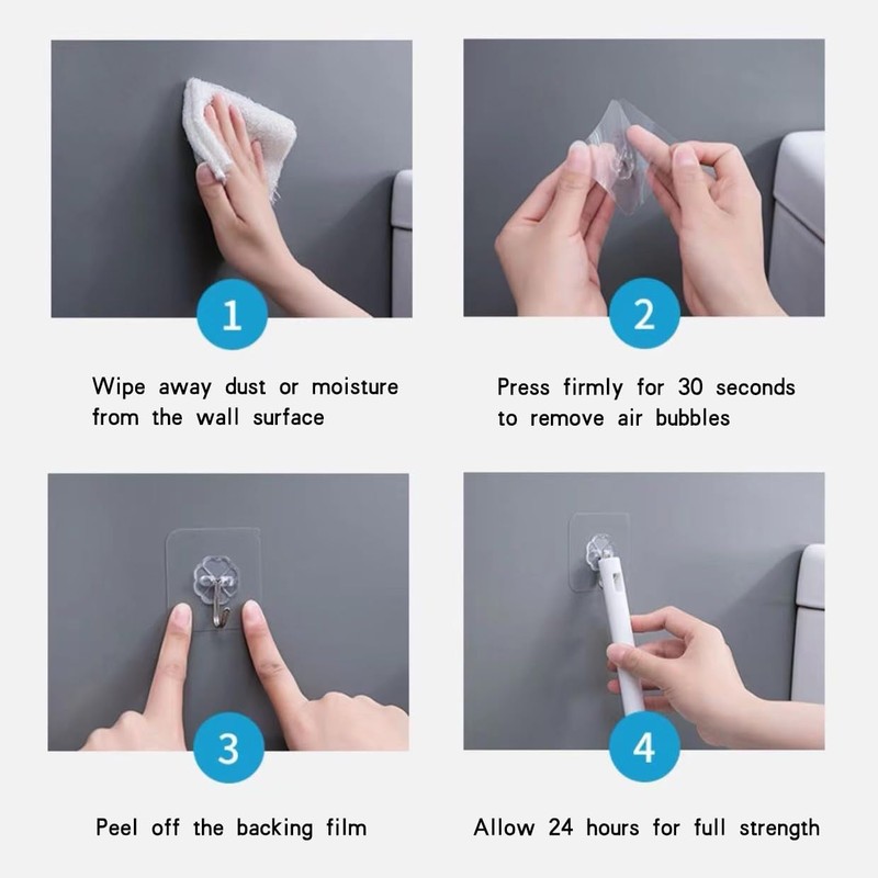 PapaPick Adhesive Wall Hook, 16 piece set heavy-duty thickened self-adhesive