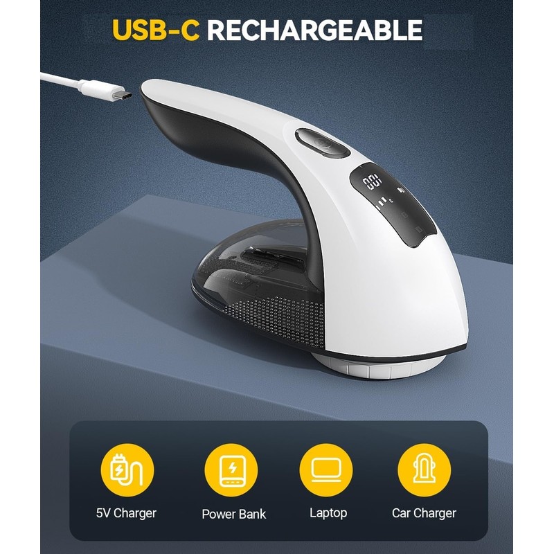 Rechargeable Fabric Shaver and Lint Remover, 3-Speed Adjustable Sweater Shaver