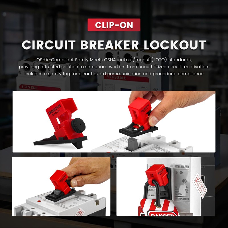 BOZZYS Clip-On Circuit Breaker Lockout Device,9 Pack Loto Lockout Tagout