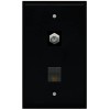 Wallplate City 1 Port CAT6 Coax F-F Wall Plate Solid [ BLACK ]