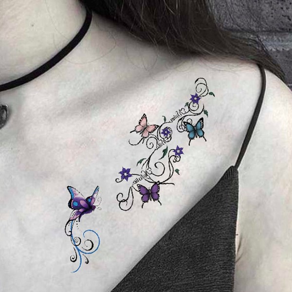 TAFLY Butterfly Sexy Body Art Sticker Tattoo Fake Temporary Tattoo 5 Sheets