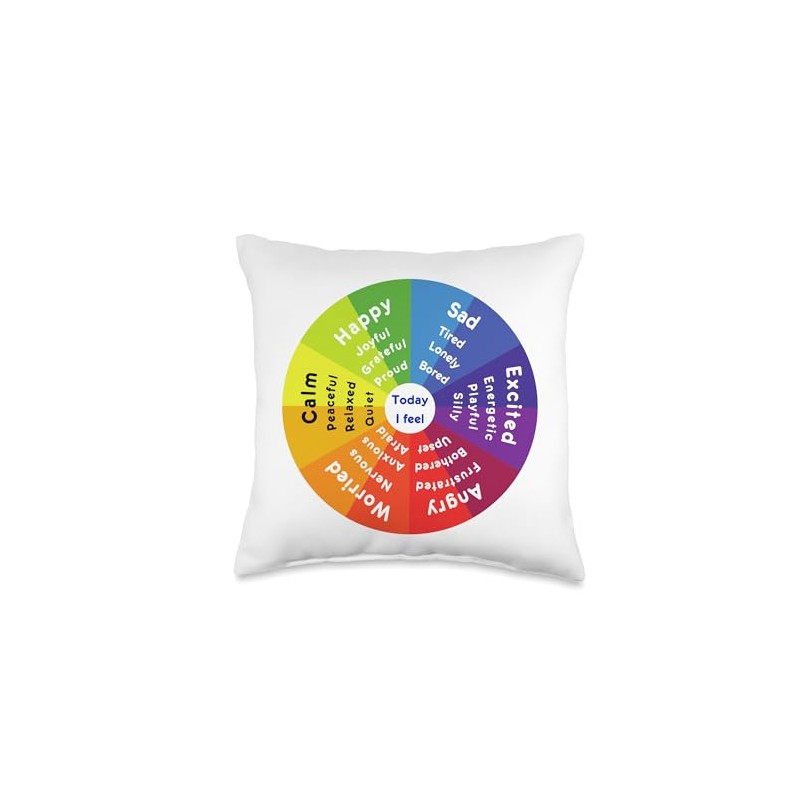 Feelings Wheel Emotions Throw Pillow
