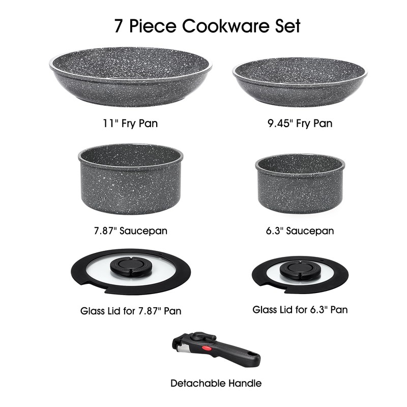 ROSSETTO 7pcs Pots and Pans Set Non Stick from France,