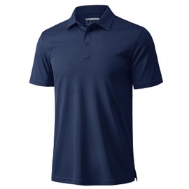 MAGCOMSEN Men's Polo Shirts Short Sleeve Golf Quick Dry Collared Moisture Wicking Athletic Performance Polos Navy S