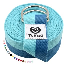 Tumaz Yoga Strap/Stretch Bands [15+ Colors, 6/8/10 Feet Options] with Extra Safe Adjustable D-Ring Buckle, Durable and Comfy Delicate Texture - Best for Daily Stretching, Physical Therapy, Fitness