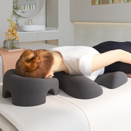 KONOVOLY Breast Pillow and Face Down Pillow for Massage Set, Women's Massage Bolster Sleeping for Bed with Non-Slip Bottom, Home Head Chest Cushion for SPA-Dark Gray