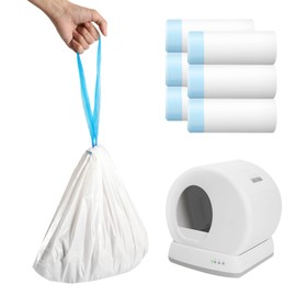 60pcs Cat Litter Bags for MeoWant MW-SC01/MW-SC02/MW-LR01 Self-Cleaning Cat Litter Box Liner, Automatic Self Cleaning Cats Waste Bags for Self-Cleaning Cats Liners with Drawstring Pet Waste Boxes Bag