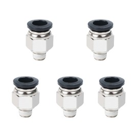 Leliafleury 5Pcs Straight Pneumatic Push to Quick Connect Fittings 6mm Tube OD x 1/8" Male Thread Connector Pneumatic Fittings Quick Release Air Line Adapter