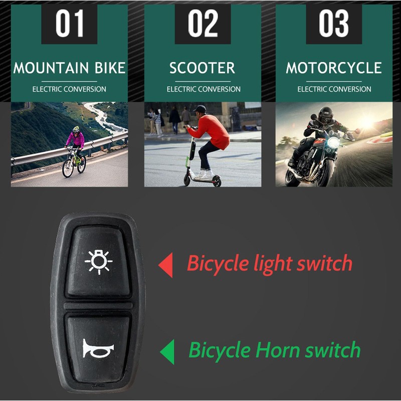 12-72V Universal Ebike Light and Horn Switch 2 in 1