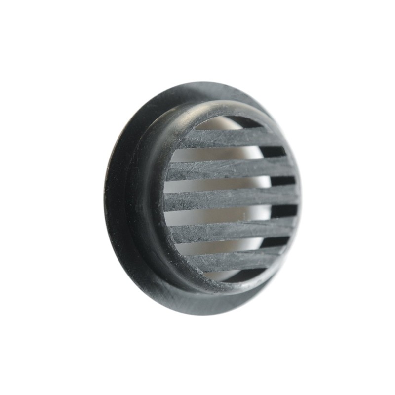 The T3 N Ventilation Grille Round Plastic Recessed, Black, 40 mm