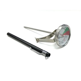 HENDI Thermometer, for milk froth, penetration metre, kitchen thermometer, meat thermometer, temperature range -10 °C to 110 °C, graduation 1 °C, diameter 44 x height 140 mm